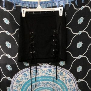 Forever 21 lace up suede skirt